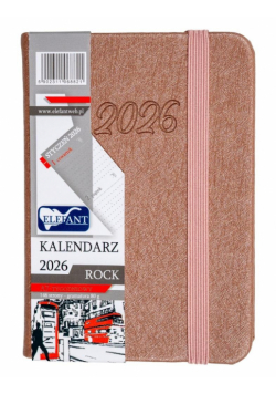 Kalendarz 2026 A7 tyg Rock miedziany