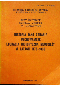 Historia jako zadanie wychowawcze