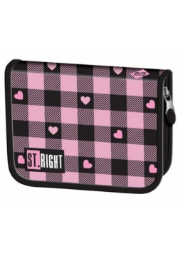Piórnik dwuklapkowy bez wyposażenia Pink Checkered