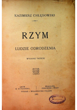 Rzym Ludzie odrodzenia 1921 r.