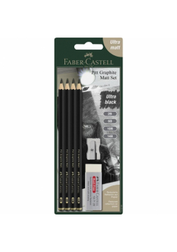 Ołówki Pitt Graphite Matt 4szt z gumką i temper