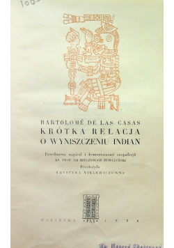 Krótka relacja o wyniszczeniu Indian