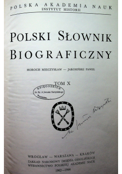 Polski słownik biograficzny tom X