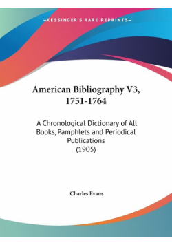 American Bibliography V3, 1751-1764