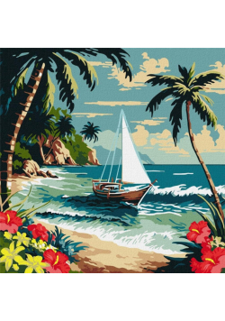 Malowanie po numerach - Słoneczny brzeg 40x40cm