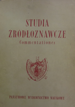 Studia Źródłoznawcze Commentationes Tom VII