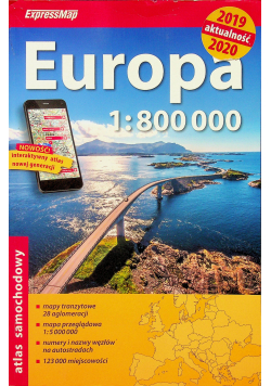 Atlas samochodowy 1 800 000 Europa
