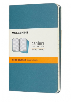 Zestaw 3 zeszytów Cahier Journals 9x14 gładki blue