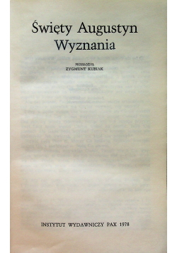 Wyznania święty Augustyn