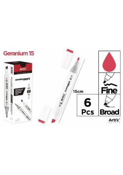 Marker Chromax z 2 końcówk. geranium 15 (6szt)