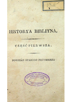 Historya bibliyna dla dzieci część 1 i 2 1828 r