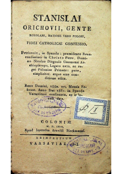 Stanislai orichovii gente 1815 r