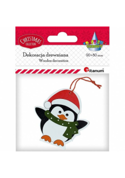 Zawieszka drewniana pingwin 71x73mm