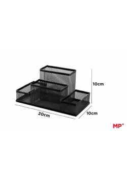 Organizer na biurko siatkowy metalowy czarny