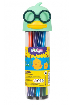 Flamastry Kaczka - zielone 12 kolorów STRIGO