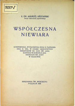 Współczesna niewiara 1935 r