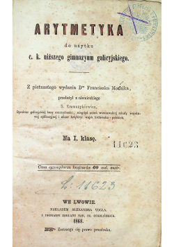 Arytmetyka 1868 r.
