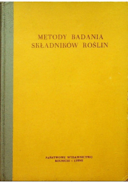 Metody badania składników roślin