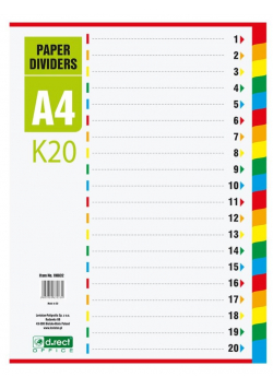 Przekładki kartonowe 1-20 K20 D.RECT