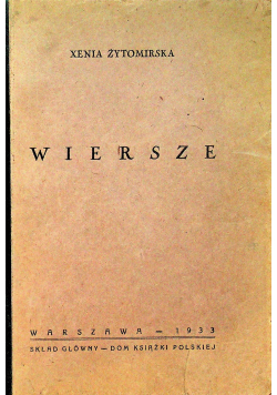 Żytomirska Wiersze 1933 r.