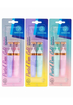 Zakreślacze pastelowe Astrapen Rose Gold 2 kolory. 1 szt. mix