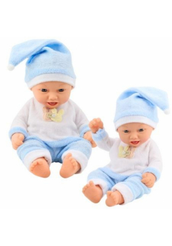 Lalka bobas w niebieskiej pożamce