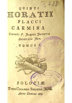 Quinti Horatii Flacci Carmina  Tom I 1803 r