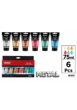 Farba akrylowa metal 75ml 6 kolorów