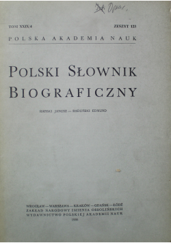 Polski Słownik Biograficzny Tom XXIX 4 Zeszyt 123