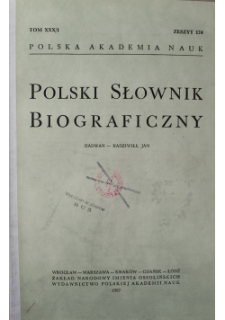 Polski Słownik Biograficzny Tom XXX zeszyt od 124