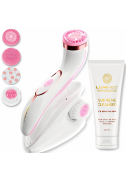 Brush PRO LUMINEO 4 końcówki + żel do skóry wrażliwej różowy