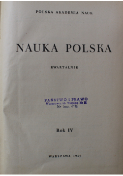 Nauka polska kwartalnik Rok IV nr od 1 do 4