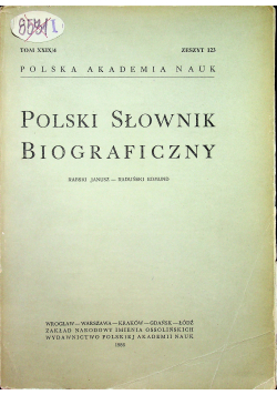 Polski słownik biograficzny Tom XXIX/ 4 zeszyt 123