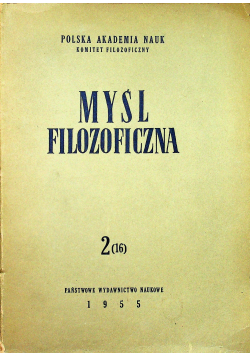 Myśl filozoficzna dwumiesięcznik część 2