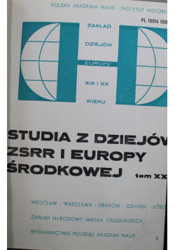 Studia z dziejów ZSRR i Europy Środkowej tom XX