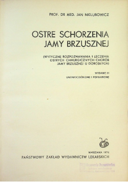 Ostre Schorzenia Jamy Brzusznej