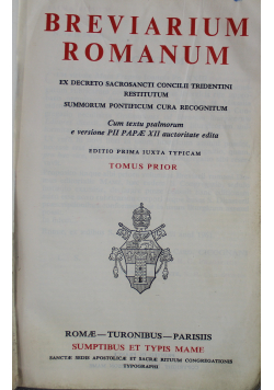 Breviarium Romanum Tomus prior
