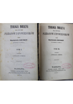 Teologia moralna 4 Tomy 1858 r.