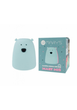 Lampka nocna LED RGB Miś mały niebieski