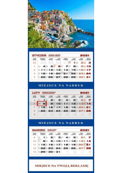 Kalendarz 2021 Ścienny Trójdzielny Cinque Terre
