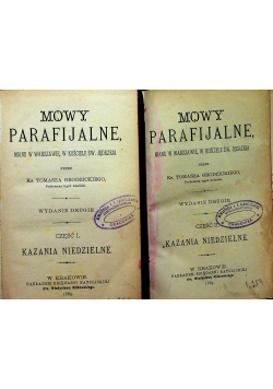 Mowy parafijalne Część I i II 1883 r.