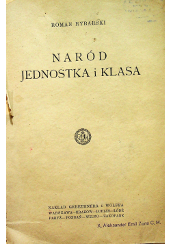 Naród jednostka i klasa 1926r