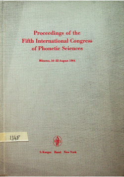 Proceedings of the Fifth International Congress of Phonetic Sciences