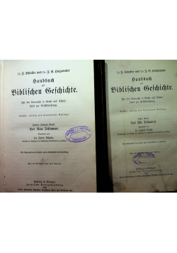 Handbuch zur Biblischen Geschichte tom I i II 1906r