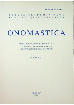 Onomastica rocznik LI