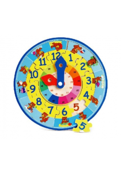 Puzzle drewniane Zegar z pinezkami - Miś