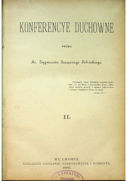Konferencye duchowne Tom II 1885 r.
