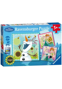 Puzzle Frozen Gorączka lodu 3x49