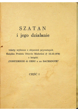Szatan i jego działanie Część I