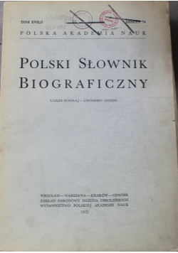 Polski słownik biograficzny tom XVII/3 zeszyt 74